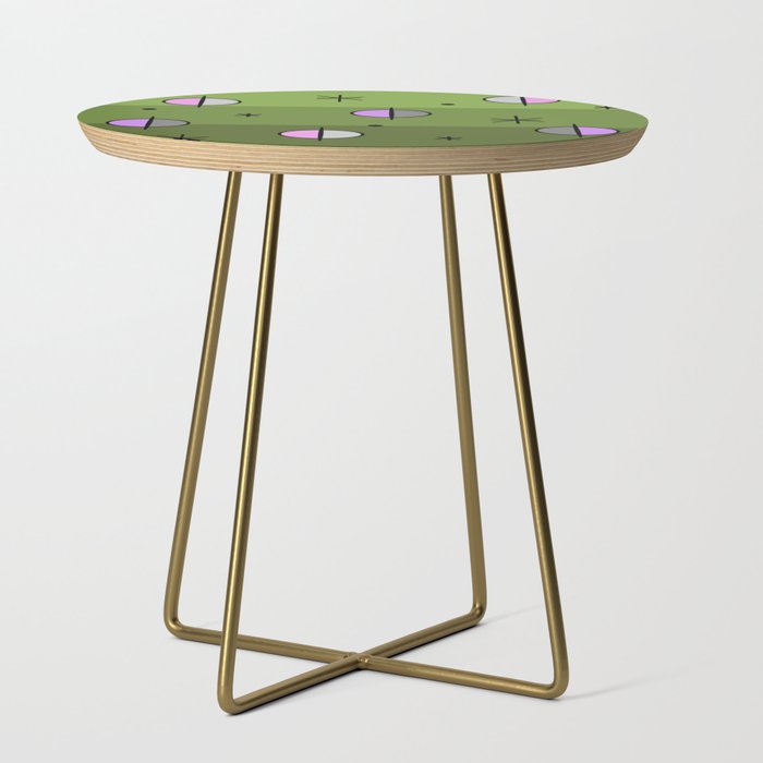 Retro Space Age Planets Stars Olive green Side Table