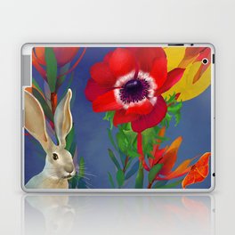rabbit & flowers Laptop Skin