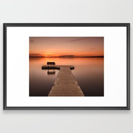 Sunset by Dock Framed Art Print