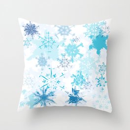 Textured Snowflakes Throw Pillow