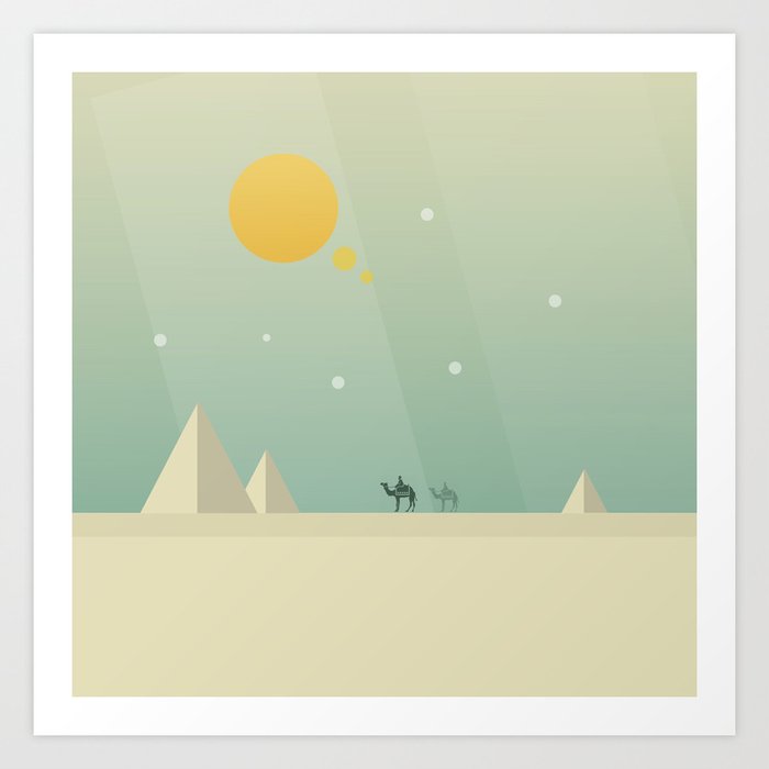 Sun & Camel Art Print