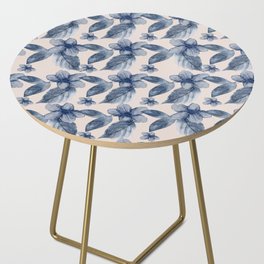 Pink Blue Watercolor Floral Pattern Side Table