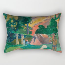 Paul Gauguin - Matamoe (Death) - Landscape with Peacocks (1892) Rectangular Pillow