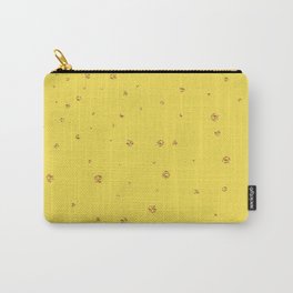 Golden Polka Dots Random Confetti Pattern on Yellow Gold Carry-All Pouch