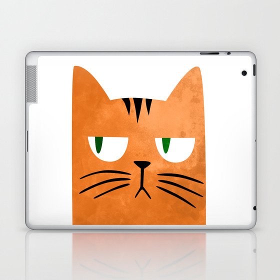 Orange cat with attitude Laptop & iPad Skin
