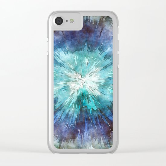 Hues of Blue Tie Dye Clear iPhone Case