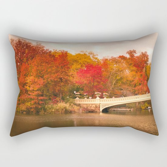 New York City Autumn Magic in Central Park Rectangular Pillow