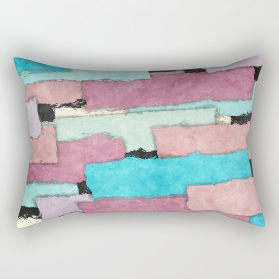 Colorful Patches Rectangular Pillow