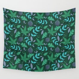 Autumn Vibes Green on Green Wall Tapestry