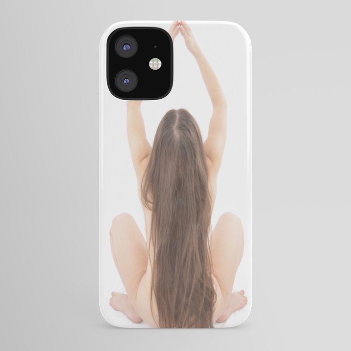 68 Jal Beautiful Long Hair Girl Yoga From Behind By Chris Maher Iphone Case By Artonline Society6