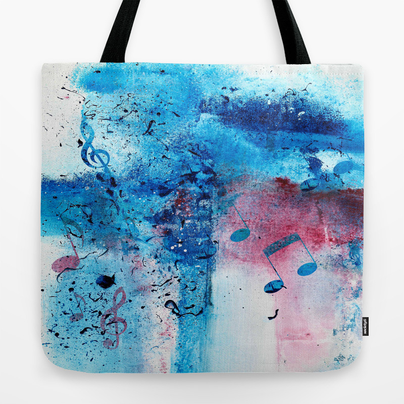Abstract Acrylic Painting Music Notes Ii Tote Bag By