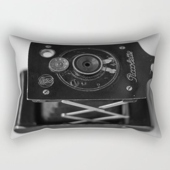 Black and white Vintage camera Rectangular Pillow