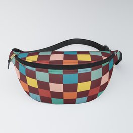 Checkerboard Checkered Checked Check Chessboard Pattern in Polychrome Multicolor Color Fanny Pack