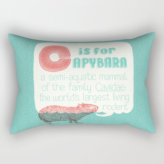 C is for Capybara Rectangular Pillow