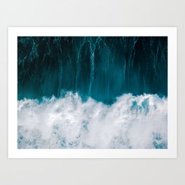 Powerful Falling Waves Art Print
