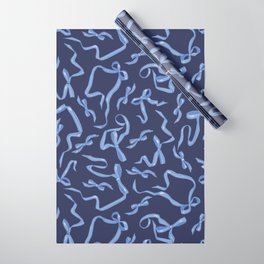 Blue Velvet Bows, Navy Wrapping Paper