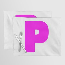 P (Magenta & White Letter) Placemat