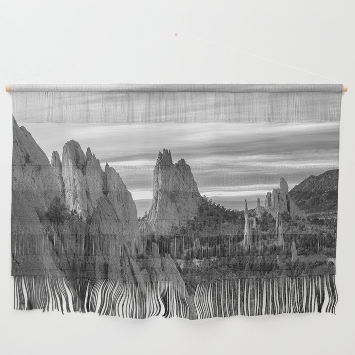 Garden of the Gods - Colorado Springs Landscape in Black and White Wall Hanging