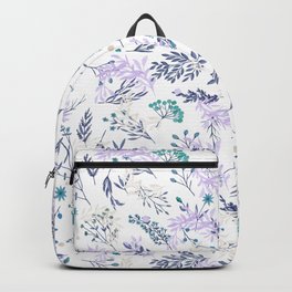Botanical navy blue lilac watercolor summer floral Backpack | Blue, Summer, Bluewatercolor, Tealwatercolor, Watercolor, Floralpattern, Painting, Botanicalpattern, Handpainted, Watercolorflowers 