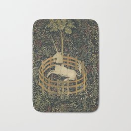 The Unicorn Rests in a Garden (from the Unicorn Tapestries) Bath Mat