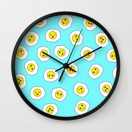 Sunny Side Up Pattern - Electric Blue Wall Clock