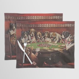 Poker Sympathy - Cassius Marcellus Coolidge Dogs Playing Poker Painting Placemat