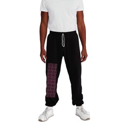 Basketweave (Dark Pink & White Pattern) Sweatpants