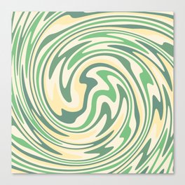 Retro Green and Yellow Marble Pattern Canvas Print
