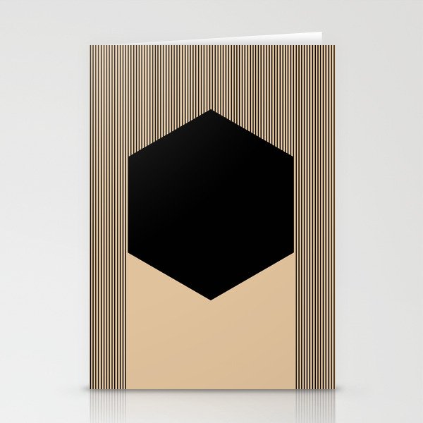 Black Hex Stationery Cards