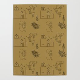 Dwellings of Goliad - Gold Poster