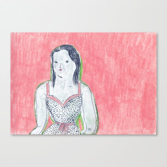 the girl is waiting Canvas Print