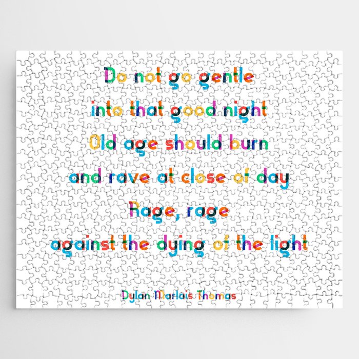 Do Not Go Gentle - Dylan Thomas Jigsaw Puzzle
