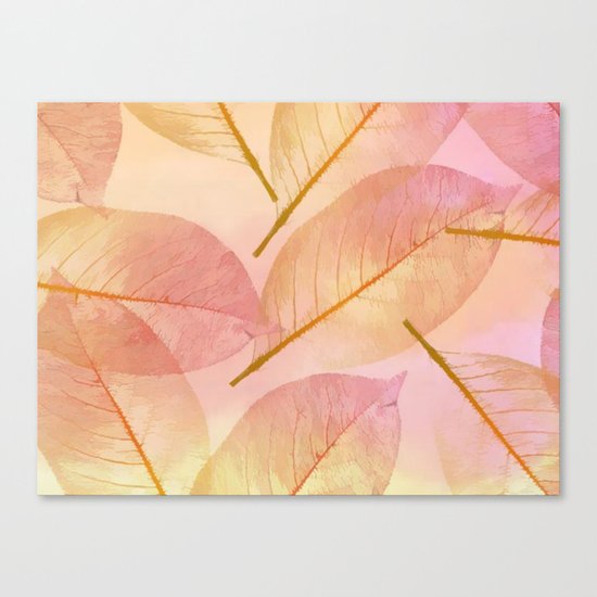 Pastel Fall Leaf Abstract Canvas Print