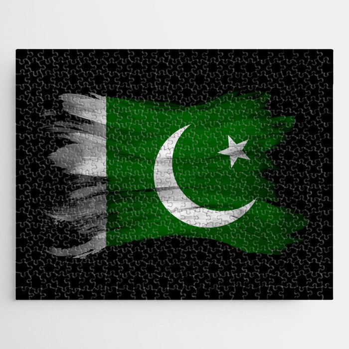 Pakistan flag brush stroke, national flag Jigsaw Puzzle