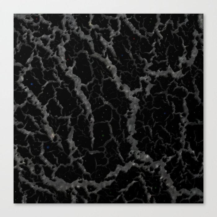 Cracked Space Lava - Glitter Black Canvas Print