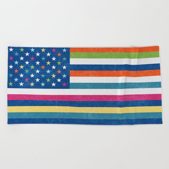 American flag trendy colors 2017 Beach Towel
