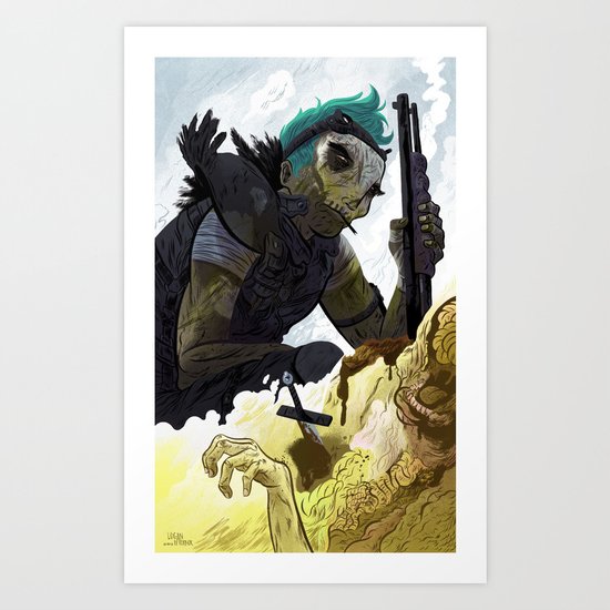 Apocalyptic Biker Art Print