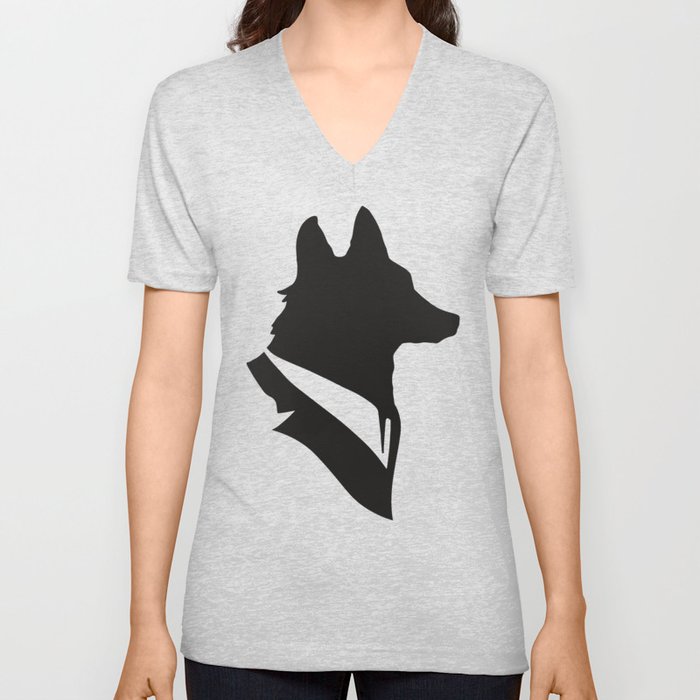 Monsieur Renard / Mr Fox - Animal Silhouette V Neck T Shirt