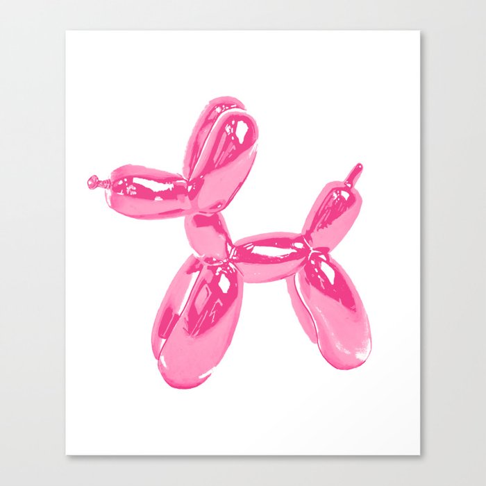 Pink Balloon Dog Pop Art | Kitsch Fun + Cute Canvas Print