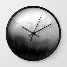Modern Black and White Watercolor Gradient Wall Clock
