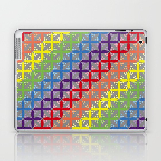 Star Flower Pattern Rainbow Laptop & iPad Skin