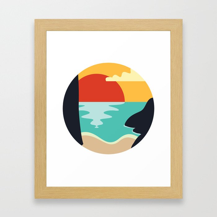 beach sunset Framed Art Print