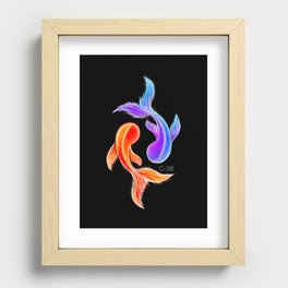 Swimming Duo on Black Recessed Framed Print
