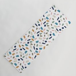 Terrazo Texture - Blue and Earth tones Yoga Mat