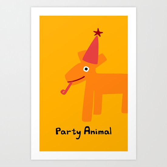 Party Animal-Orange Art Print