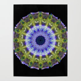 Purple And Green Healing Aura Chakra Mandala Art  Poster