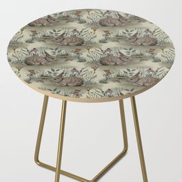 Woodland Fairies with Bunnies, Toads, Mice & Birds Side Table