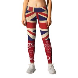 Union Jack Great Britain Flag Leggings | Unitedkingdom, London, Red, Unionjack, Flag, England, Uk, Typography, Illustration, Travel 