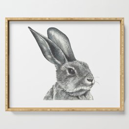 Watercolor drawing of a hare Serving Tray