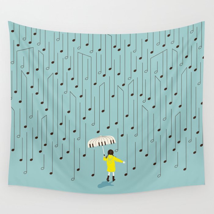 Singing in the Rain v2 Wall Tapestry